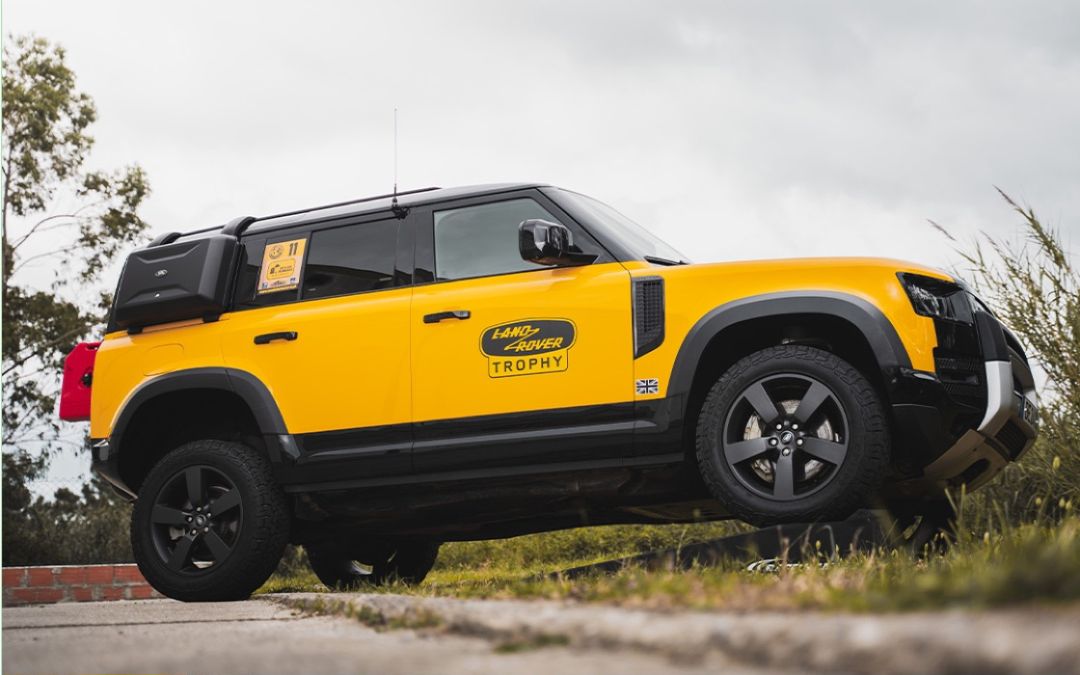 Yellow Land Rover Defender detailing project